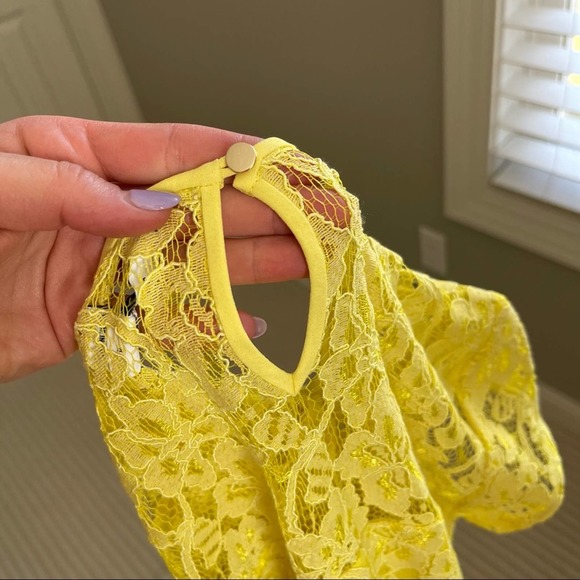 Diane Von Furstenberg Barbie Lace Dress in Yellow 4 - Picture 6 of 9